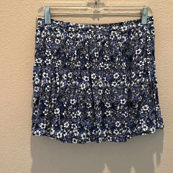 Vintage‎ forever 21 blue floral printed lined mini skirt size small - Picture 1 of 8